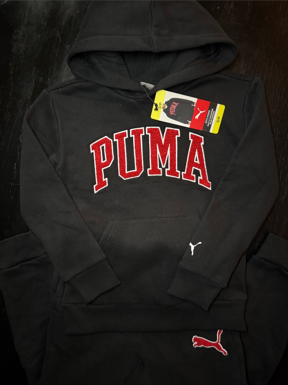 Puma Black Crewneck Hoodie with sweatpants size 6
